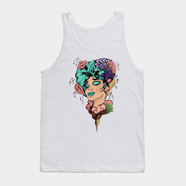 Floral woman Tank Top by MohamedAlaaPh